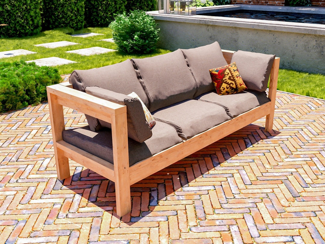 DIY Outdoor Sofa Plans, Patio Sofa Plans, Patio Bench Plans, All 2x4