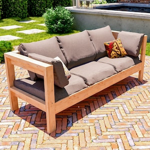 DIY Outdoor Sofa Plans, Patio Sofa Plans, Patio Bench Plans, All 2x4, PDF Instant Download