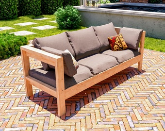 DIY Outdoor Sofa Plans, Patio Sofa Plans, Patio Bench Plans, All 2x4, PDF Instant Download