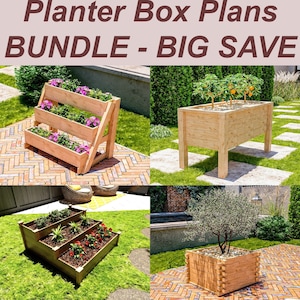 DIY-plantenbak BUNDELplannen, plannen voor tuinplanten, plannen voor groenteplanten, plannen voor verhoogde plantenbak, eenvoudig te bouwen, pdf-bestand direct downloaden