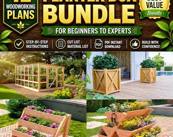 Bundel met verhoogde plantenbak: 12 houtbewerkingsprojecten voor de tuin (digitale pdf-download)