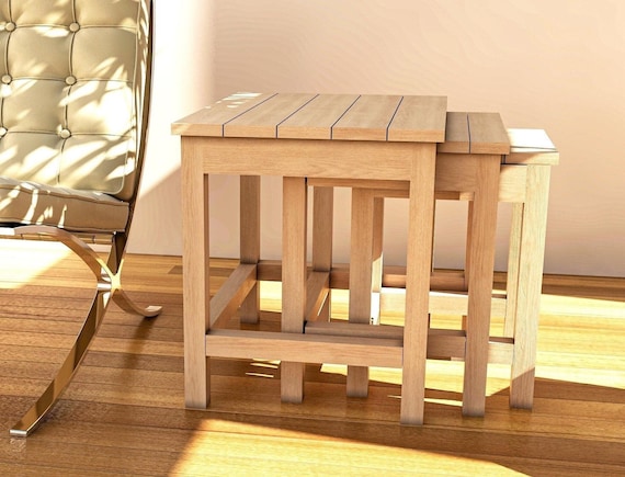 Nesting End Table Set Build Plans: DIY Woodworking Project (PDF Download)
