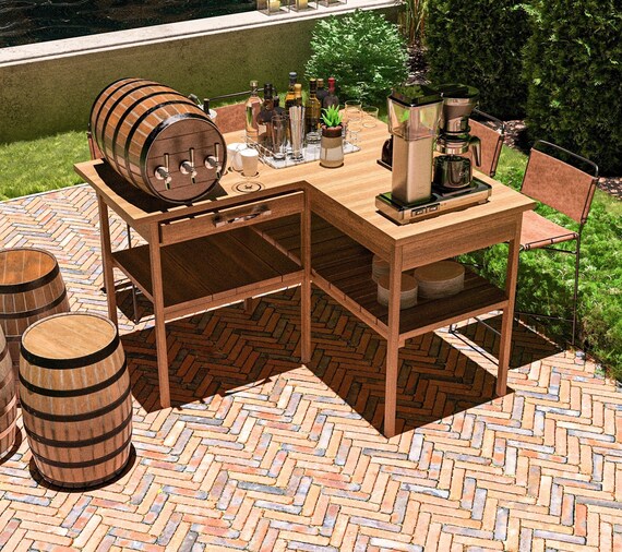 DIY Outdoor Bar Table Build Plans Patio Bar Table Plans Easy Etsy