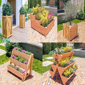 DIY planter box plannen BUNDEL, tuin kruiden box plannen, houten bloembak bouwplannen, gelaagde groente planter box plannen, pdf Instant Download
