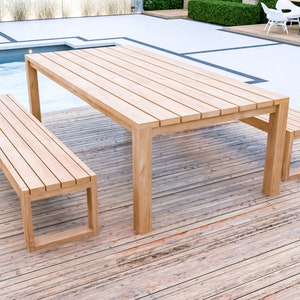 DIY Patio Picnic Table Plans, Garden Table Plans, Outdoor Dining Table Plans With Bench or Stool, Easy Build, PDF Instant Download image 4
