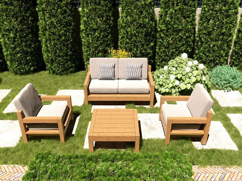 DIY Outdoor Furniture Plans Bundle: Patio Sofa, Garden Seating Set ...