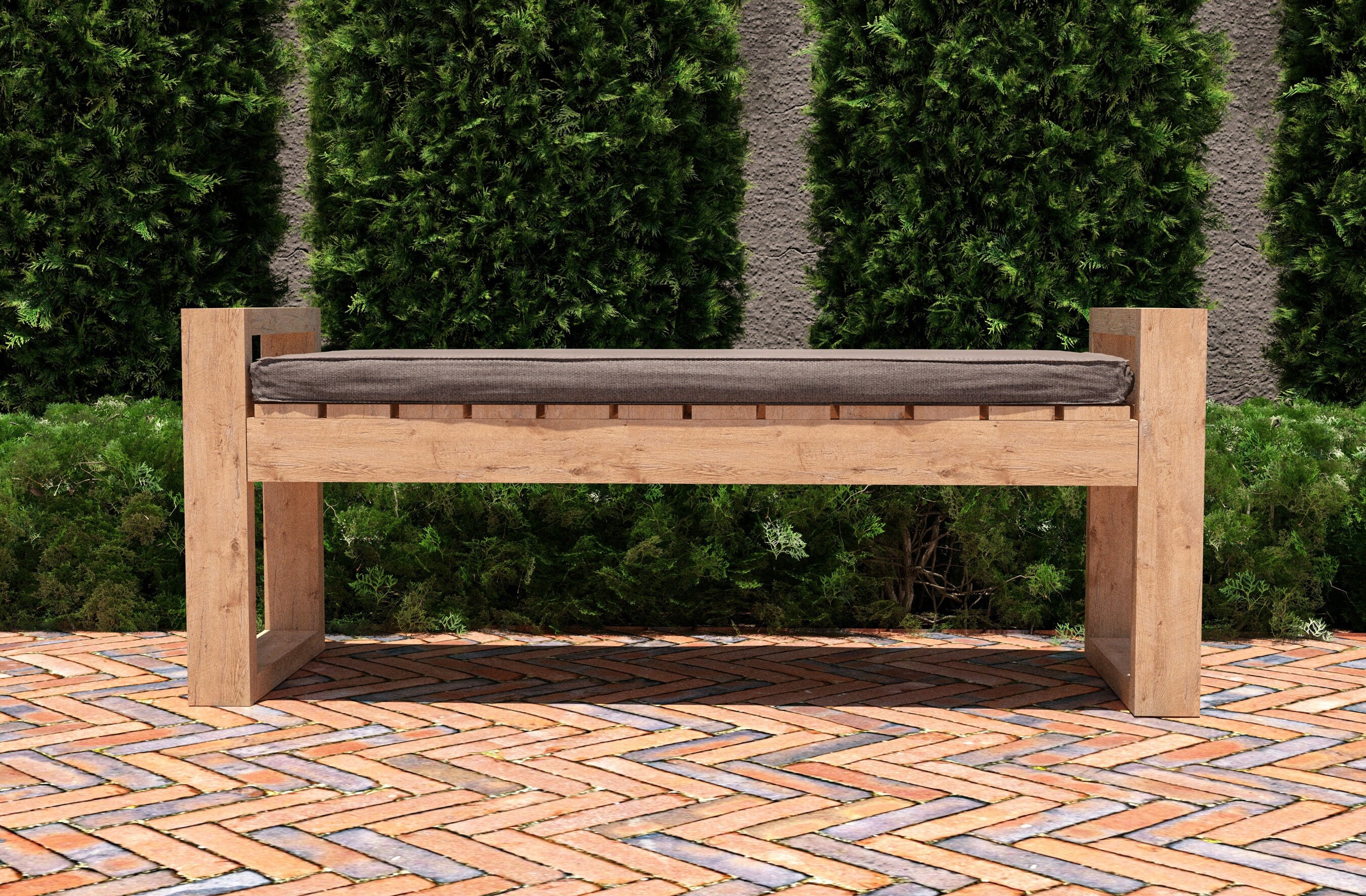 DIY Patio Simple Bench Plans Outdoor Seating Bench Plans Etsy