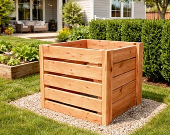 DIY Compost Bin Plans: Adjustable Slat Garden Planter (PDF File)