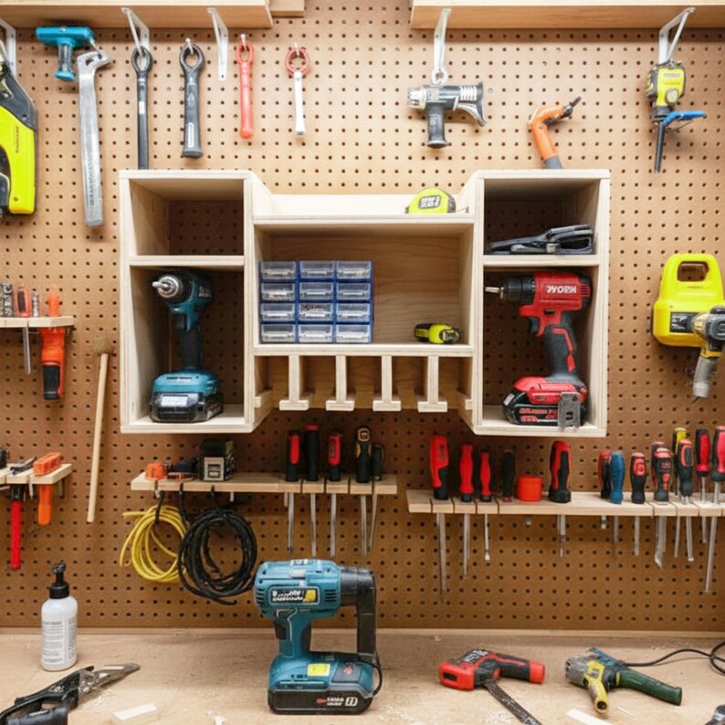 Wall Mounted Tool Organizer DIY Plans: Woodworking Garage Storage (PDF ...
