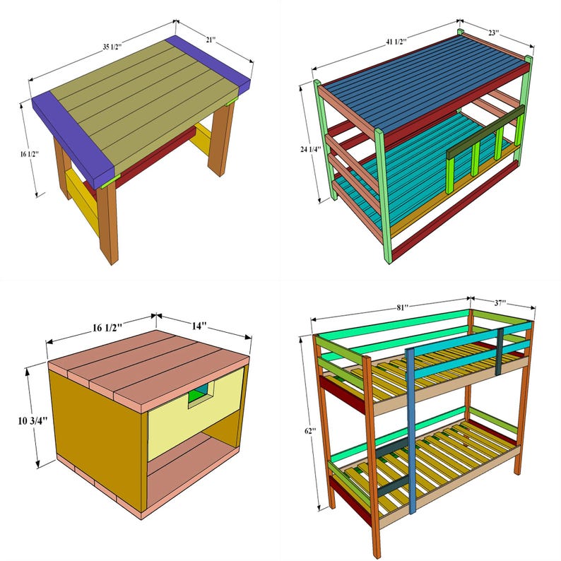 DIY indoor wood furniture plans featuring PDF woodworking plans for Coffee Table, Cat-Dog Bed with Bedside Table, Twin Bunk Loft Bed, Floating Nightstand, End Table, Bookshelf, Planting Shelf Stand, Side Table, Flower Pot Stand, Shower Bench, and Garage Shelf Plans. Perfect DIY furniture plans, weekend project, space-saving furniture, modern home décor, custom build, woodworking PDF, easy build, home improvement guide, interior design solutions.