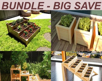 DIY Planter Box BUNDLE Plans, Garden Planter Plans, Plant Stand Plans, Easy to Build, PDF File Instant Download