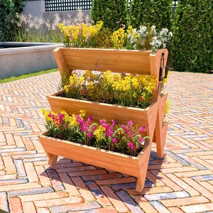 DIY 5 Box Planter Plans, Garden Herb Planter Plans, Wooden Flower Box Build Plans, Raised Multi Planter Plans, Tier Vegetable Planter Plans image 5