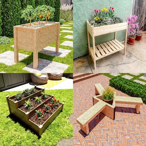 High-quality PDF plans for building 12 DIY raised garden planter boxes with clear, 3D diagrams, detailed technical drawings, complete materials and tool lists, and precise cut lists. Designed for standard lumber, these step-by-step blueprints guide beginners and experienced woodworkers through constructing sturdy herb, flower, and vegetable beds. Perfect for patios, balconies, decks, and small gardens, these versatile designs maximize space, improve drainage, and enhance outdoor aesthetics.