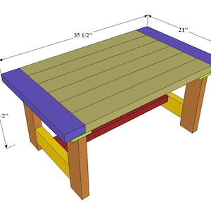DIY Farmhouse Coffee Table Build Plans, Wooden Coffee Table Plans, Easy ...