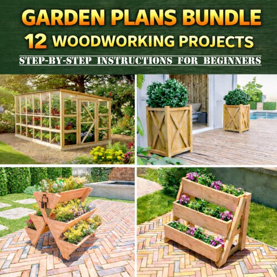 DIY Raised Planter Box Plans Bundle: 12 Woodworking Projects for Garden (PDF Digital Download)