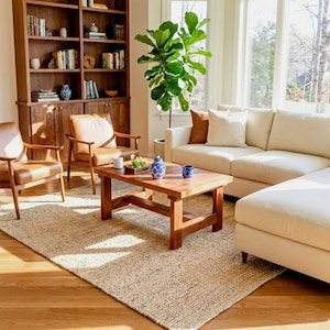 Here is a coffee table built entirely from 2x4 lumber. DIY Farmhouse Coffee Table build plans featuring a rustic wood design, perfect for living rooms, family spaces, or home decor updates. This step-by-step woodworking guide helps DIY enthusiasts and beginner woodworkers create a sturdy, stylish coffee table for any farmhouse or modern space. Showcase your craftsmanship with this handmade furniture project.
The overall dimensions this rustic coffee table:
H 16.5 inch, D 21 inch, W 35.5 inch