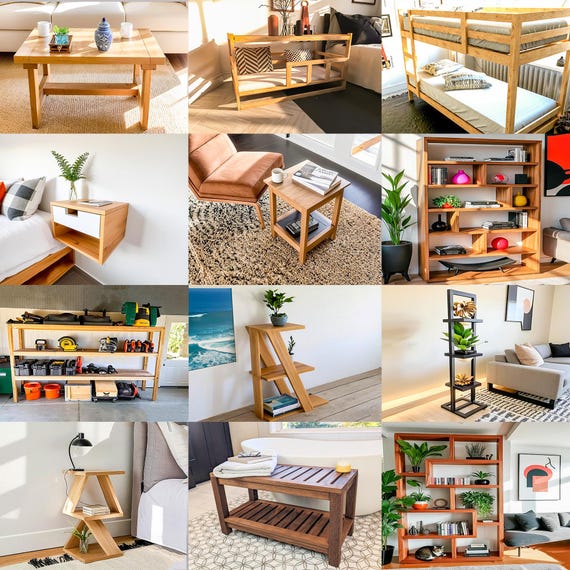 DIY Wood Furniture Plans Bundle: 12 Woodworking Projects for Beginners (PDF Digital Download)