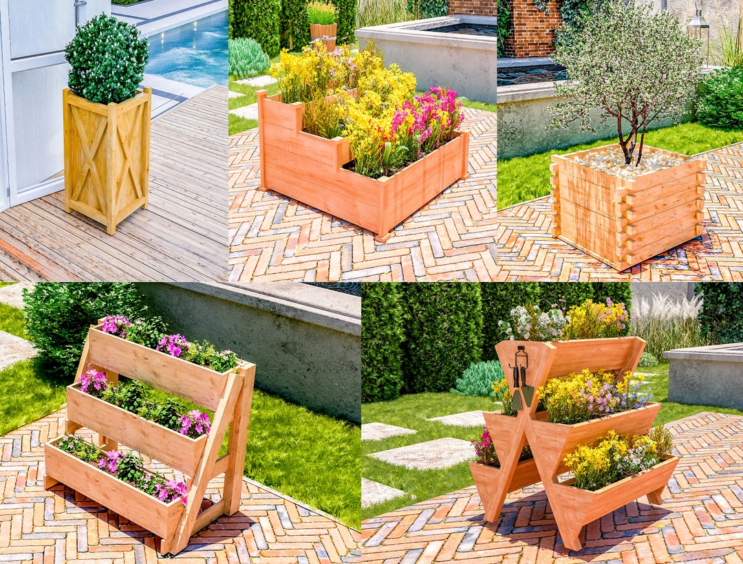 DIY Planter Box Plans BUNDLE, Garden Herb Box Plans, Wooden Flower Box