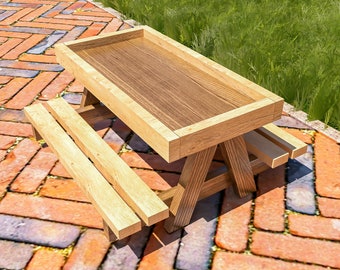 DIY Chicken Picnic Table Build Plans, Wood Chicnik Table Plans, Easy to Build. PDF File Instant Download