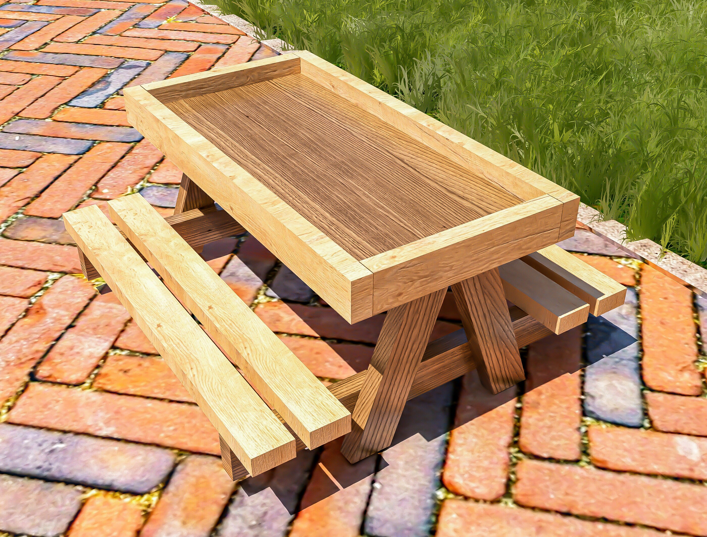 DIY Chicken Picnic Table Build Plans Wood Chicnik Table Etsy Canada