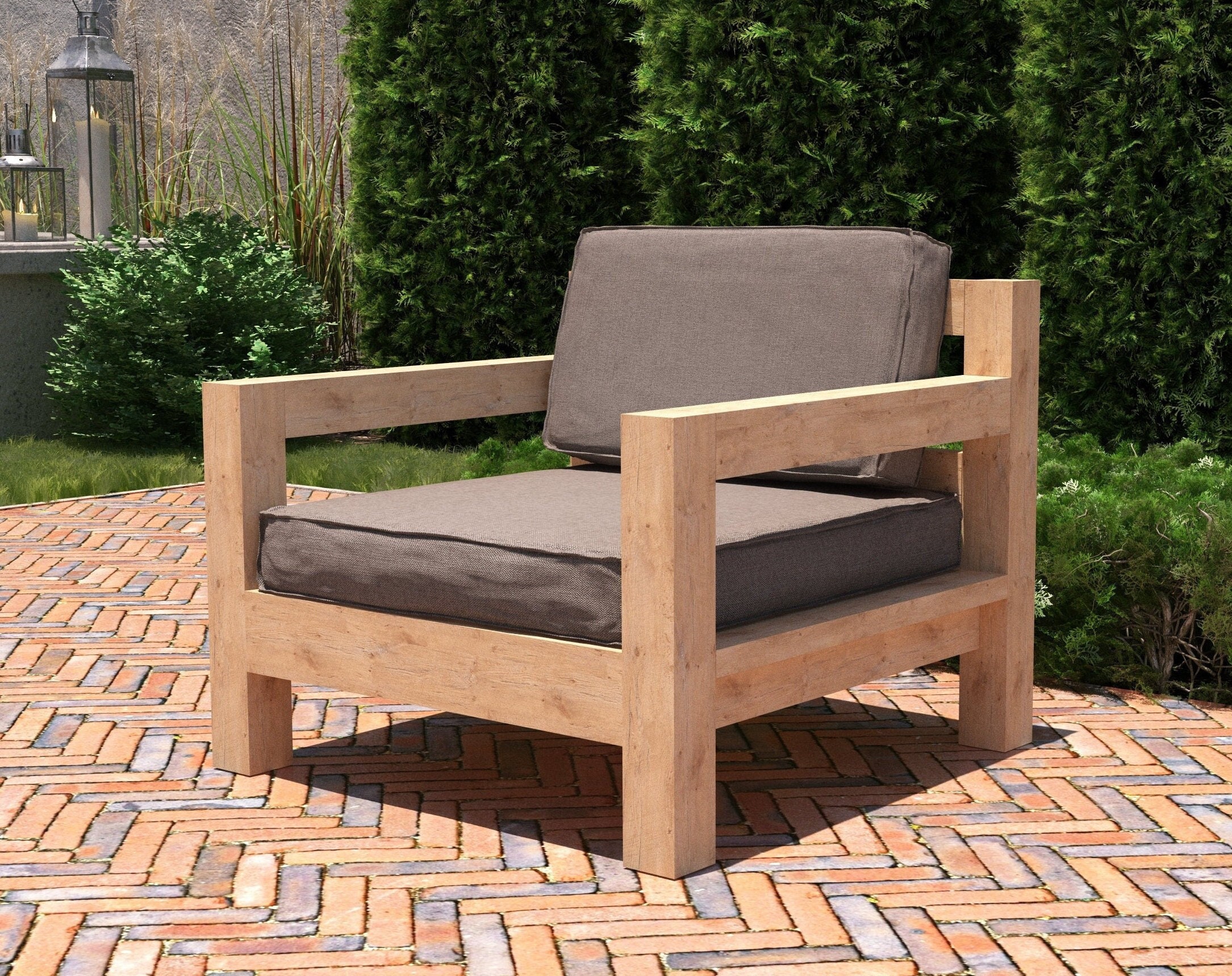 DIY Outdoor Sofa Build Plans Patio Chair Plans Patio Etsy