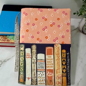 Adjustable Book Cover: Cotton Fabric Book Sleeve, Bookish Gift