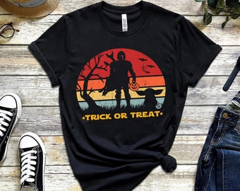 Star Wars Halloween Shirt, Disney Halloween Shirt, Mandalorian Trick or Treat, Halloween Family Shirts, Disney Family Shirts, Halloween Gift