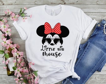 sorellina topolino camicia, camicie Big Sis, camicie Big Sister, camicia Little Sister, Family Matching, camicia disney di famiglia, camicie da viaggio disney