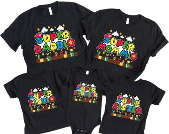 Super Daddio Shirt, Super Mommio Shirt, Super Kiddio shirt, super mario shirt, Father's Day Shirt, Super Dad Shirt, Matching family shirts