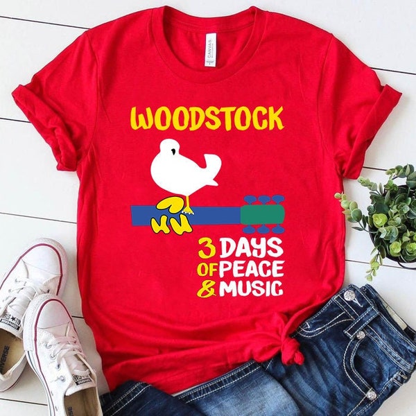 Woodstock Festival 1969s, Woodstock T Shirt, Vintage Musik Shirt - Peace Love 60s Shirt, 3 Days of Peace, woodstock 53th