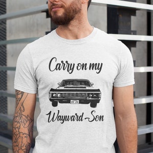 Carry on My Wayward Son Supernatural Vintage T-Shirt, Supernatural Shirt, Retro Geschenk Tee für Sie und Ihre Freunde, Supernatural Movie T-Shirt