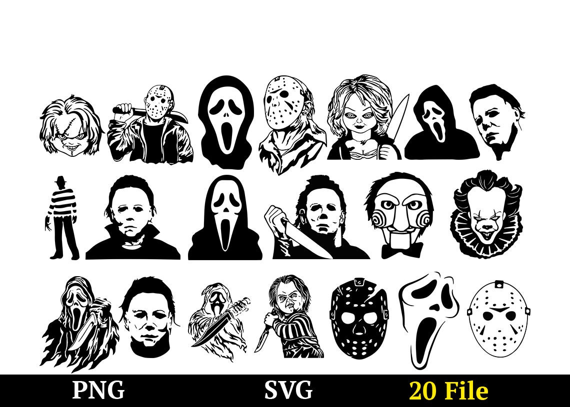 Halloween Horror Movie Killers Svg Horror Movie Killers PNG - Etsy