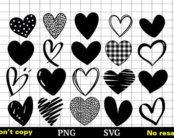 Heart SVG Bundle, Heart Svg, Hand Drawn Heart SVG, Open Heart Svg, Doodle Heart Svg, Sketch Heart Svg, Love Svg,Valentine Svg,Cricut,Png