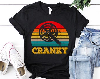 クランキーTシャツ ユニセックス、面白いバイクシャツ、サイクリングシャツ、バイク愛好家へのギフト、サイクリスト服、BMX、マウンテンバイク、サイクリングレトロヴィンテージシャツ