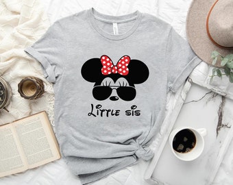 Camicia topo sorellina, camicie Big Sis, camicie Big Sister, camicia Little Sister, abbinamento familiare, camicia disney di famiglia, camicie di viaggio disney 40