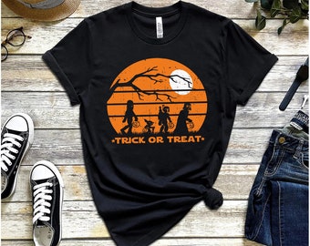 Camisa de Halloween de Star Wars, Camisa de Halloween de Disney, Truco o trato mandaloriano, Camisas familiares de Halloween, Camisas de la familia Disney, Regalo de Halloween