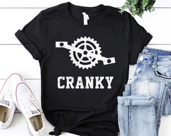 クランキーTシャツ ユニセックス、面白いバイクシャツ、サイクリングシャツ、バイク愛好家へのギフト、サイクリスト服、BMX、マウンテンバイク、サイクリングレトロヴィンテージシャツ