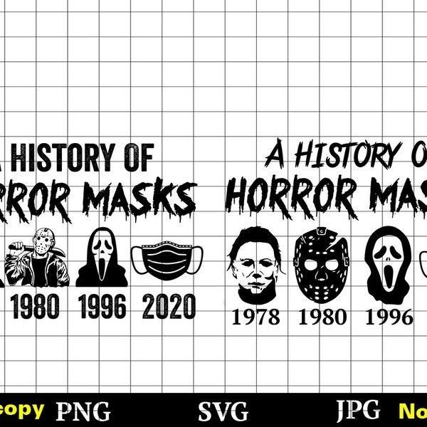 A History Of Horror Masks SVg, Best Halloween Svg, Halloween Svg, Halloween Gift Svg, Halloween Shirt, Horror Movie Shirt, Michael Myers