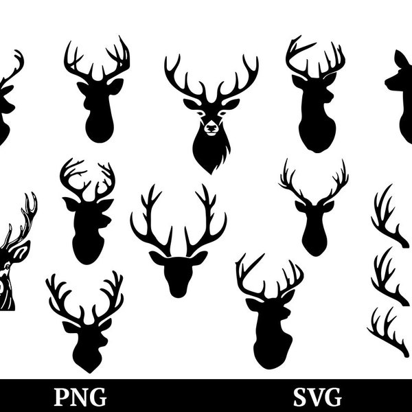 Deer Head SVG, Deer SVG, Deer Clipart, Deer Head Clipart, Deers svg, Hunting SVG Files, Cut Files for Cricut Silhouette, Files For Cricut