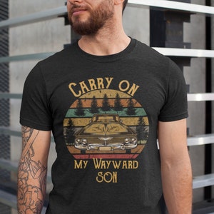 Carry on My Wayward Son Supernatural Vintage T-Shirt, Supernatural Shirt, Retro Gift Tee For You And Your Friends, Supernatural Movie Tee