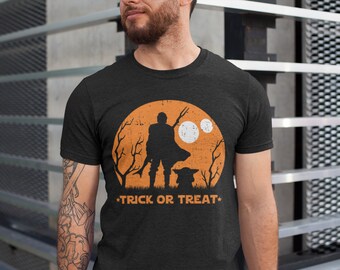 Star Wars Halloween Shirt, Disney Halloween Shirt, Mandalorian Trick or Treat, Halloween Family Shirts, Disney Family Shirts, Halloween Gift