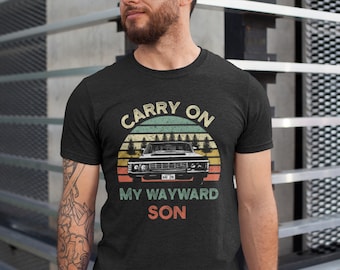 Carry on My Wayward Son Supernatural Vintage T-Shirt, Supernatural Shirt, Retro Gift Tee For You And Your Friends, Supernatural Movie Tee