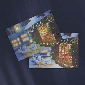 Illustration de Noël pour carte de voeux ou décoration Le Magasin de Jouets