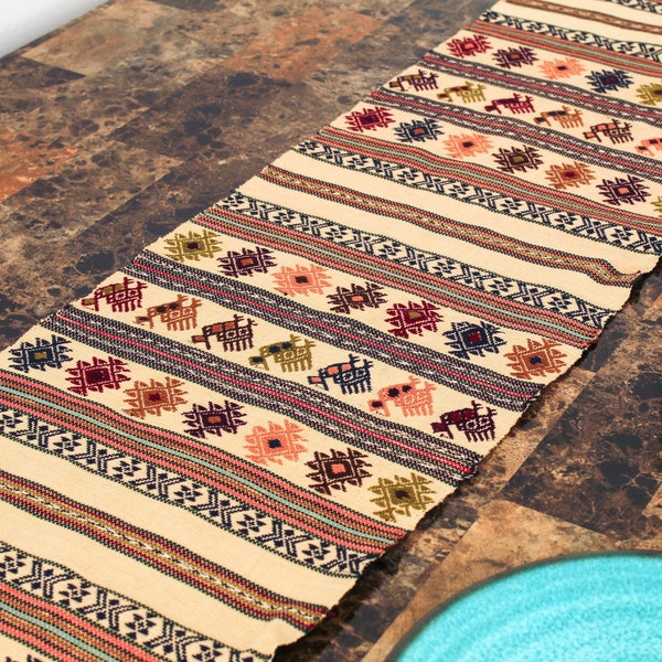 Guatemalan Table Runner, Guatemalan Textile Tablecloth Handwoven by Mayan Artisans