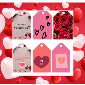 Valentine&#39;s Day Gift Tags, Printable PDF, Valentine&#39;s Day Gift Tags Printable