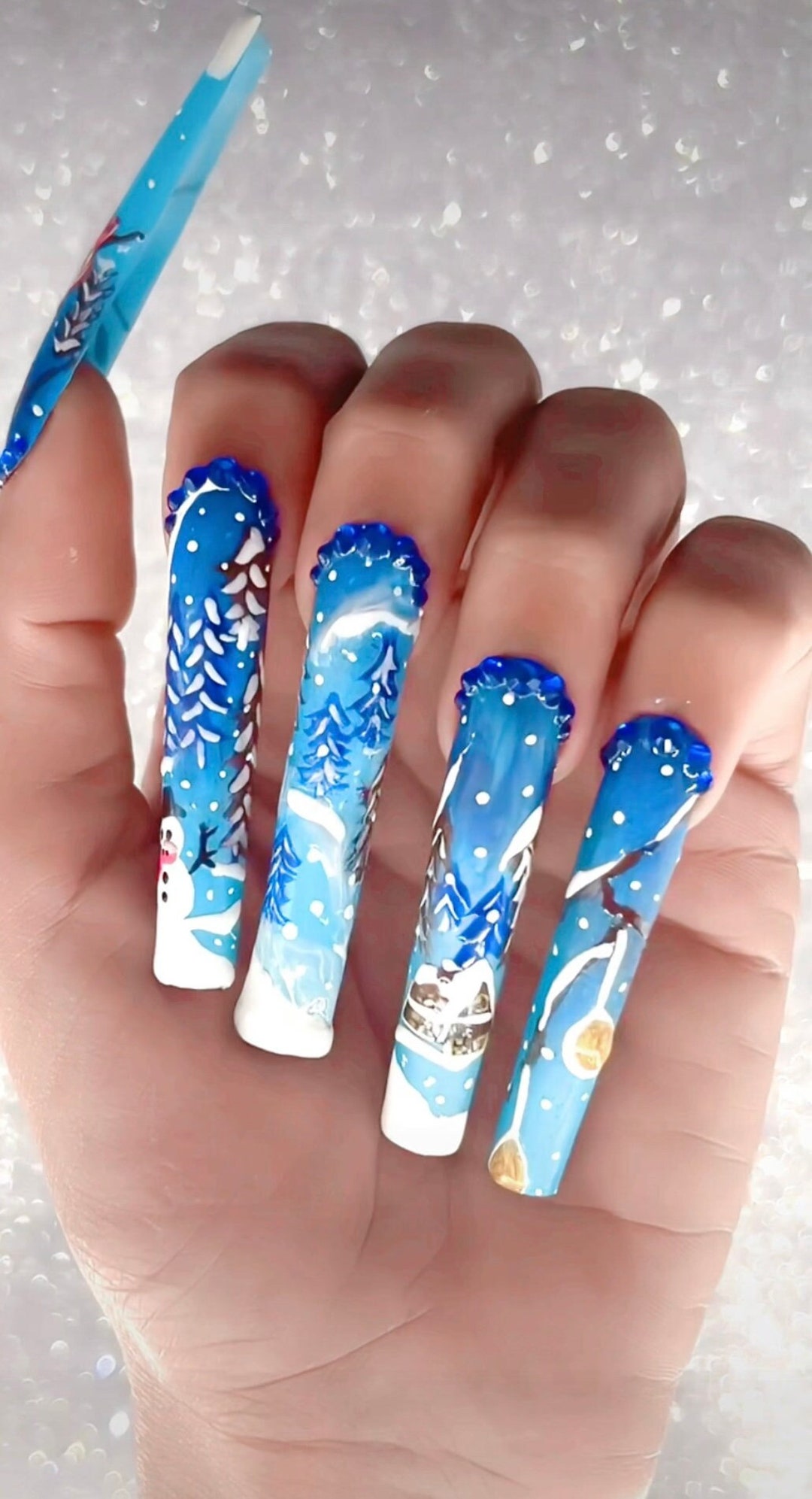 Christmas Press on Nails Handmade Press on Nails XXL Nails - Etsy