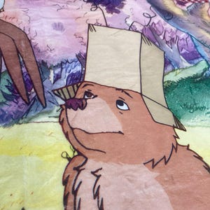 Classic Storybook Bear and Friends Blanket: 30x40 Polyester Fleece | True Friends Forever | Watercolor-Like Design | Lightweight and Thin image 6