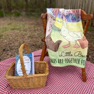 Classic Storybook Bear and Friends Blanket: 30x40 Polyester Fleece | True Friends Forever | Watercolor-Like Design | Lightweight and Thin image 9