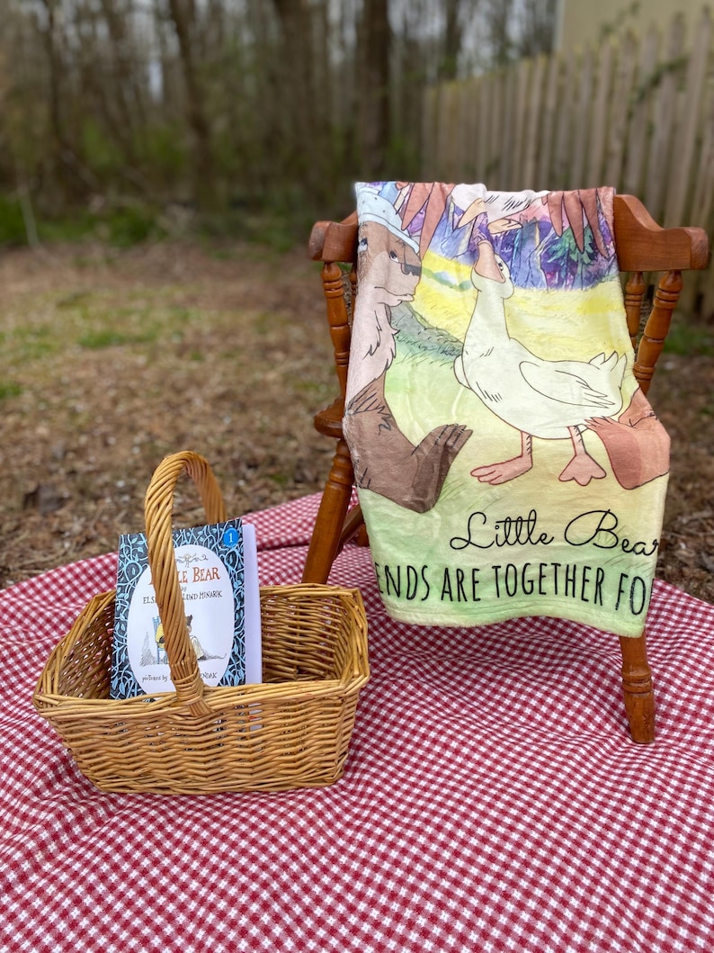 Classic Storybook Bear and Friends Blanket: 30x40 Polyester Fleece | True Friends Forever | Watercolor-Like Design | Lightweight and Thin image 9