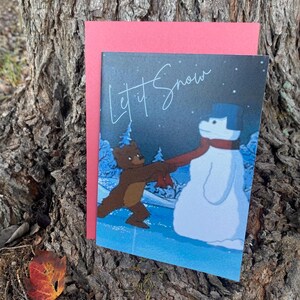 Little Bear Vintage Greeting Card: Let it snow- Blank card-available as 5x7 and Minis